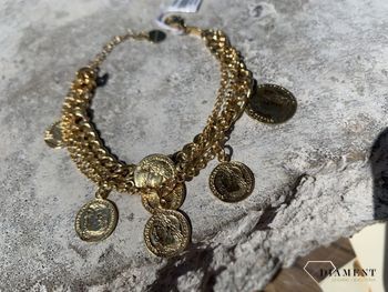 Bransoletka srebrna z monetami damska pozłacana DALL'ACQUA FAVORE DENARO (2).JPG